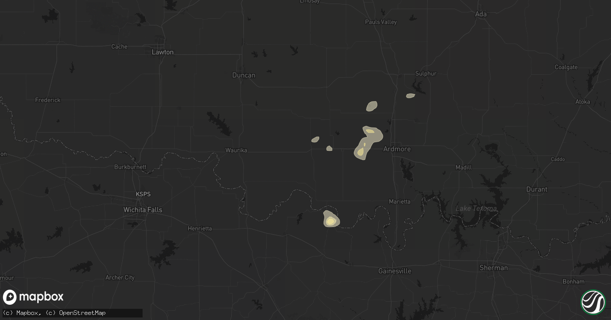 Hail map in Ringling, OK on September 21, 2026