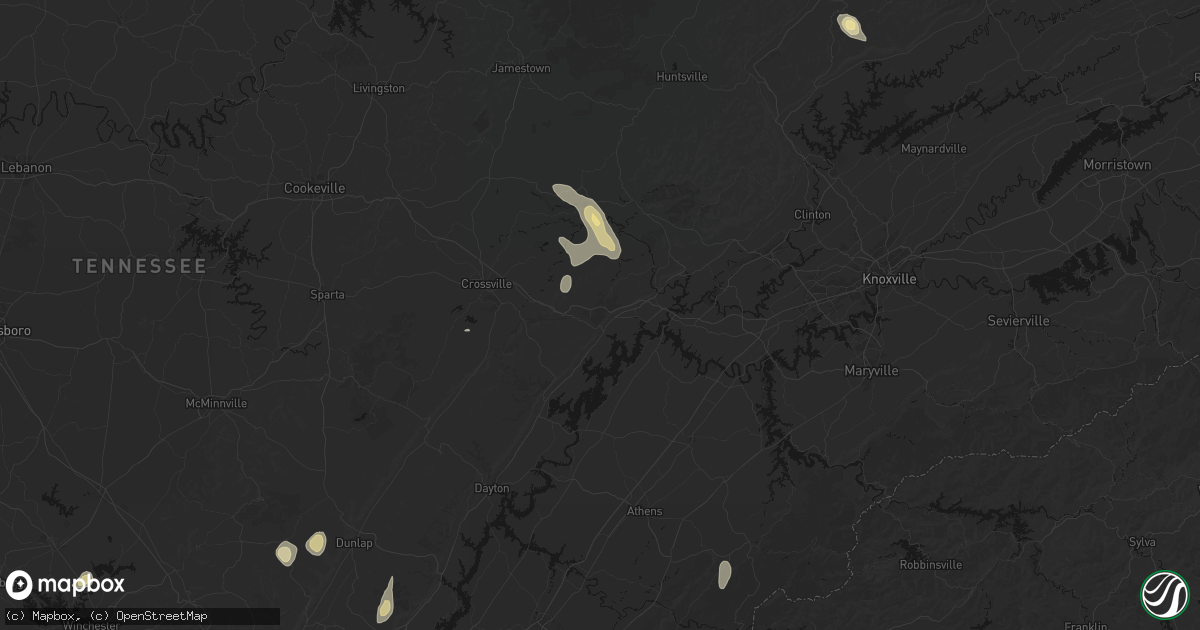 Hail map in Rockwood, TN on September 21, 2026