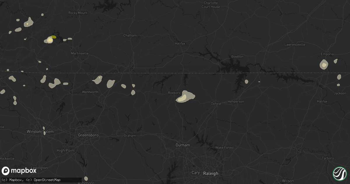 Hail map in Roxboro, NC on September 21, 2026