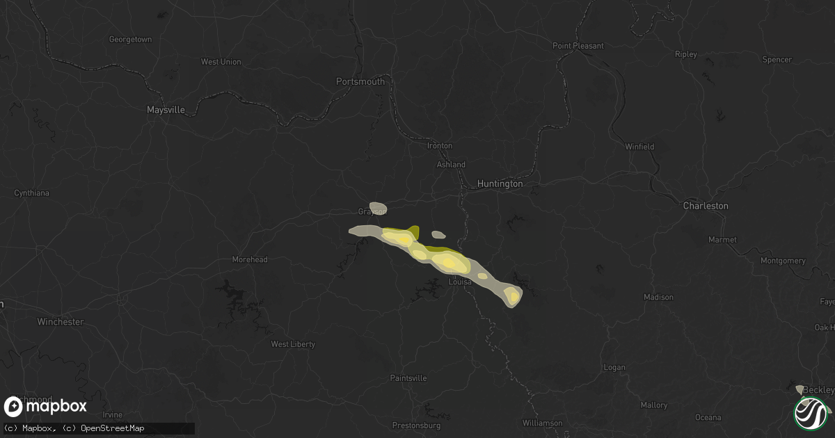 Hail map in Rush, KY on September 21, 2026