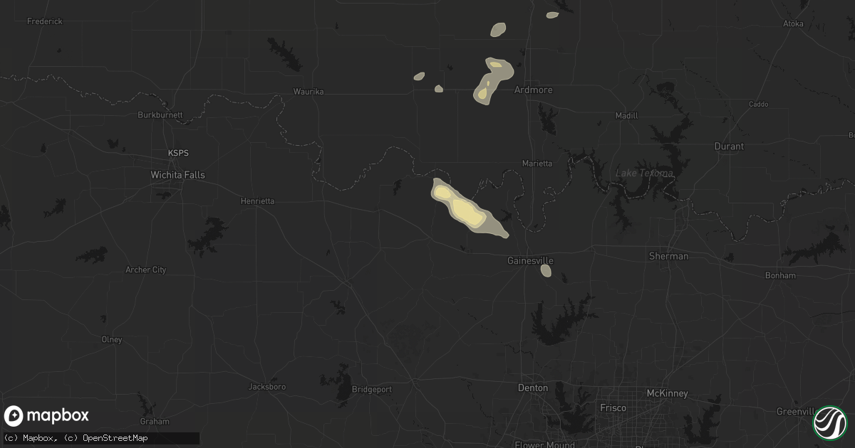 Hail map in Saint Jo, TX on September 21, 2026