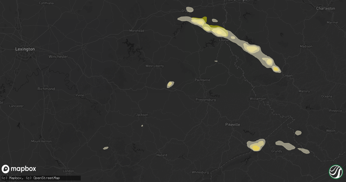 Hail map in Salyersville, KY on September 21, 2026