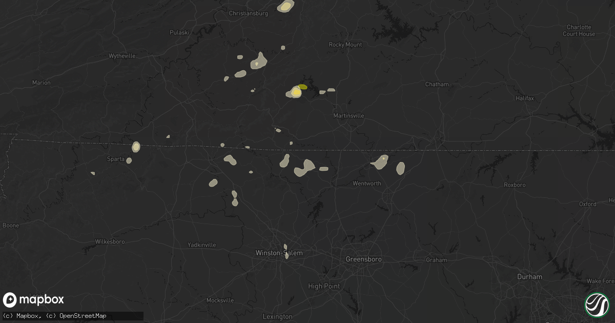 Hail map in Sandy Ridge, NC on September 21, 2026