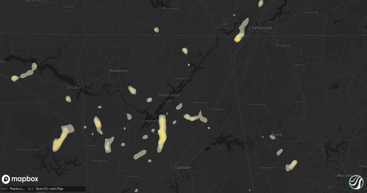Hail map in Section, AL on September 21, 2026