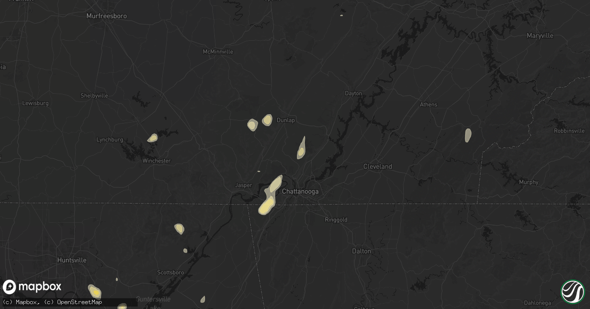 Hail map in Signal Mountain, TN on September 21, 2026