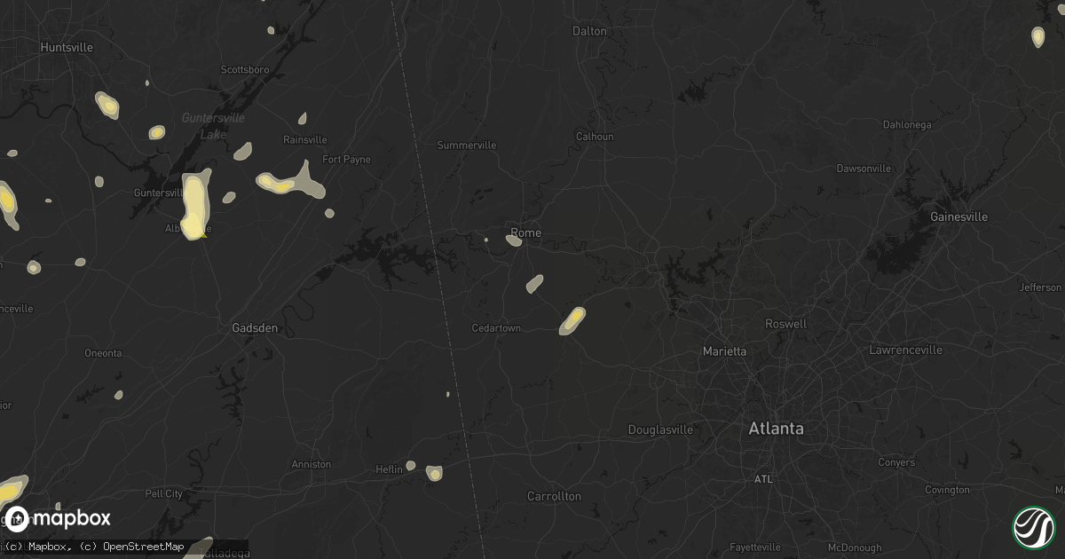 Hail map in Silver Creek, GA on September 21, 2026