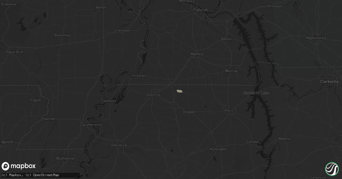 Hail map in South Fulton, TN on September 21, 2026