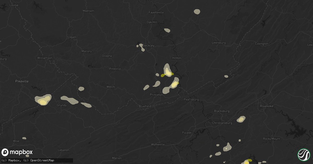 Hail map in Spanishburg, WV on September 21, 2026