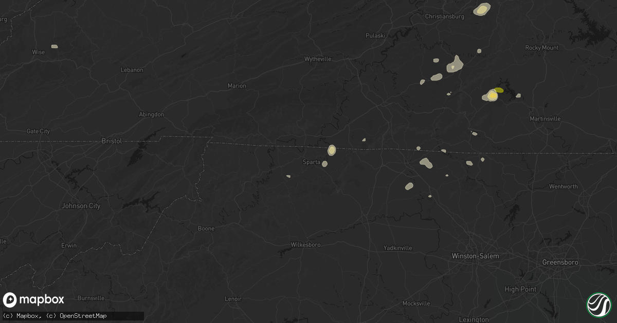 Hail map in Sparta, NC on September 21, 2026