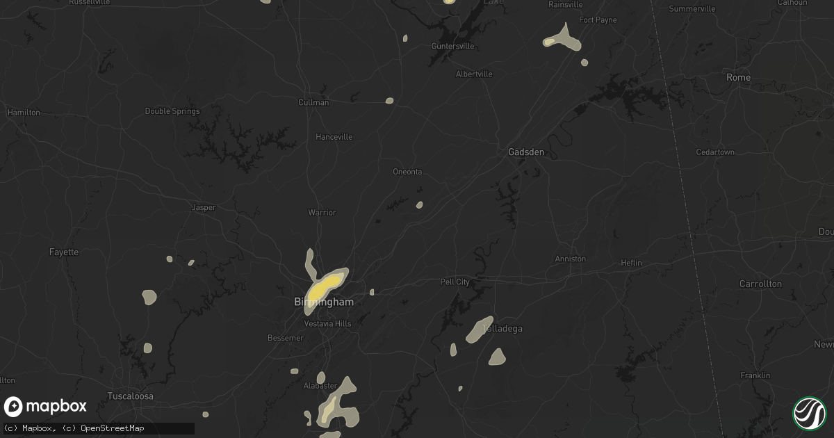 Hail map in Springville, AL on September 21, 2026