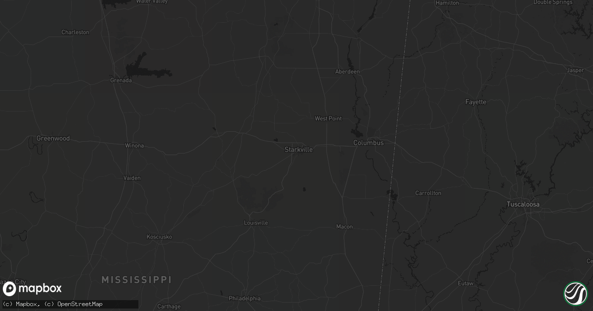 Hail map in Starkville, MS on September 21, 2026