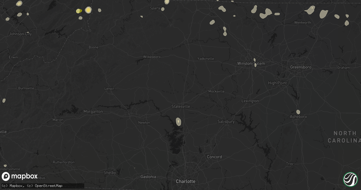Hail map in Statesville, NC on September 21, 2026