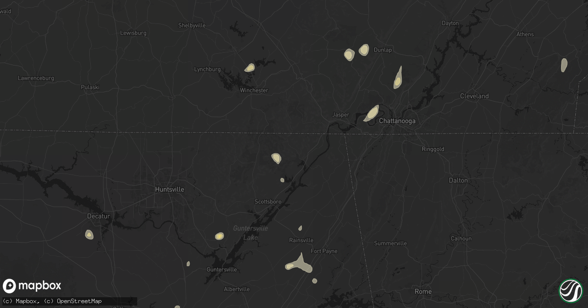 Hail map in Stevenson, AL on September 21, 2026