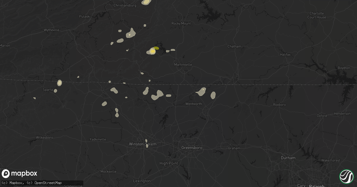 Hail map in Stoneville, NC on September 21, 2026