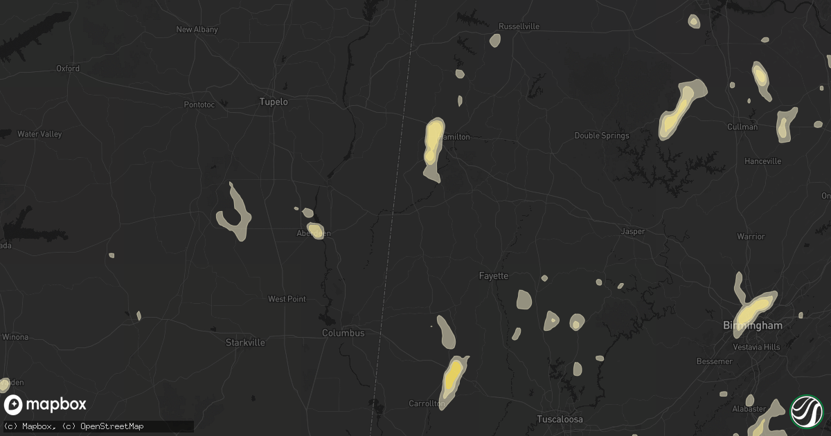 Hail map in Sulligent, AL on September 21, 2026