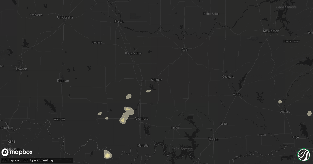 Hail map in Sulphur, OK on September 21, 2026