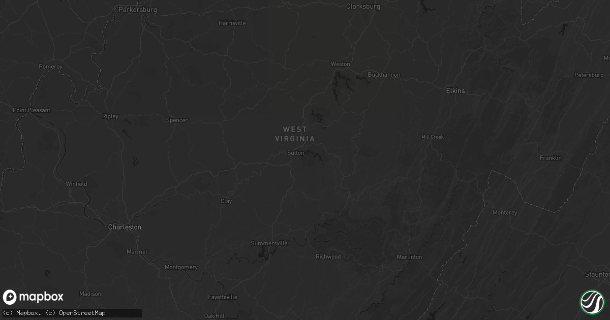 Hail map in Sutton, WV on September 21, 2026