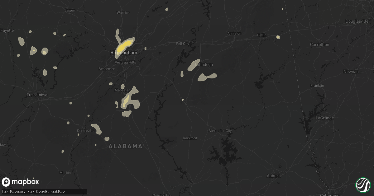Hail map in Sylacauga, AL on September 21, 2026