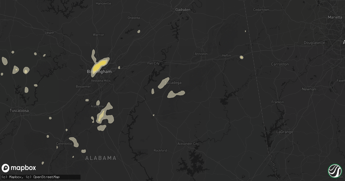 Hail map in Talladega, AL on September 21, 2026