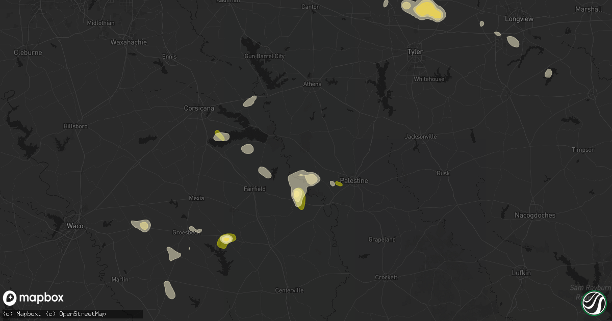 Hail map in Tennessee Colony, TX on September 21, 2026