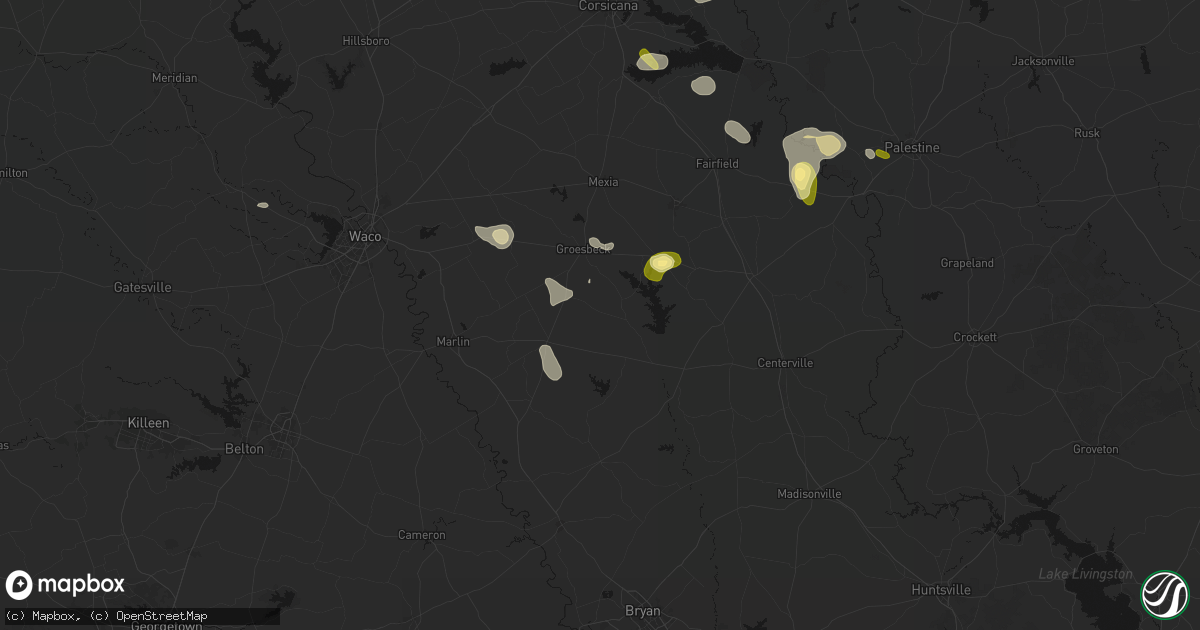 Hail map in Thornton, TX on September 21, 2026