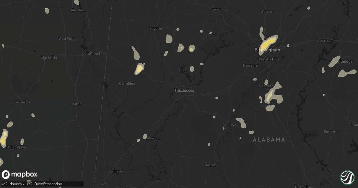 Hail map in Tuscaloosa, AL on September 21, 2026