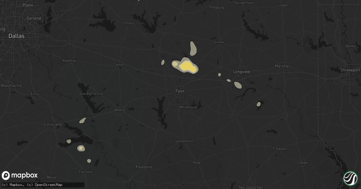Hail map in Tyler, TX on September 21, 2026