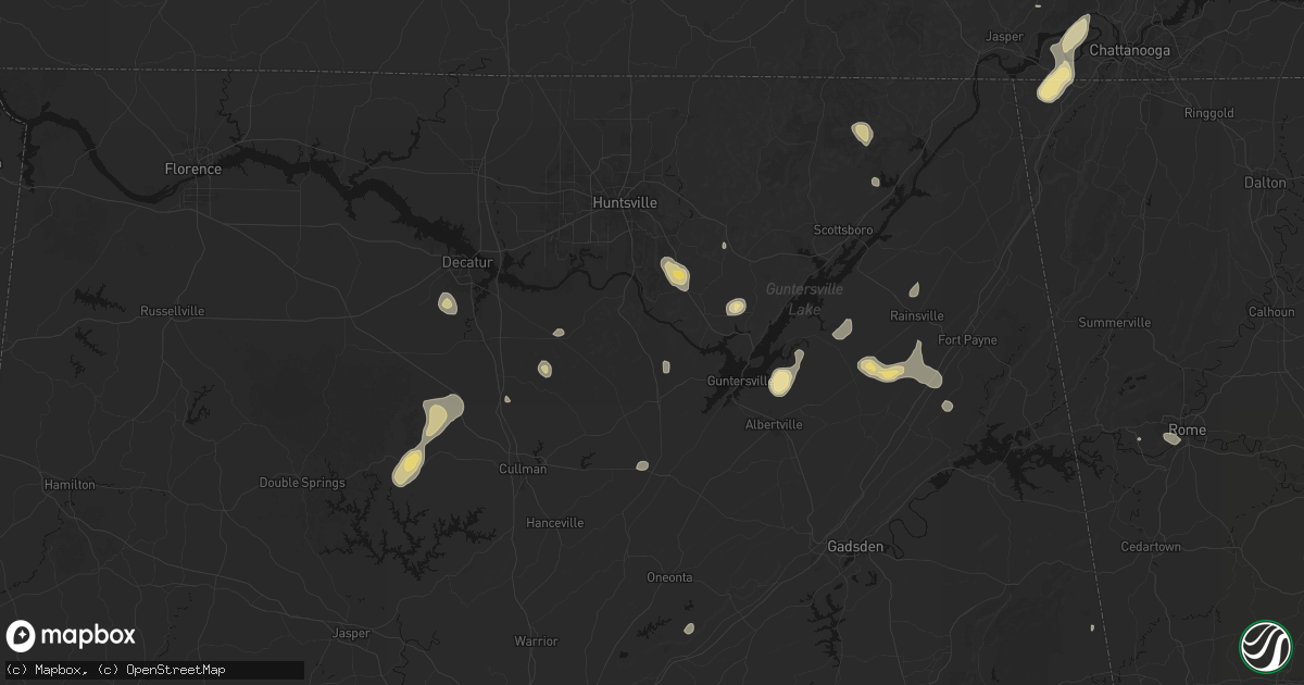 Hail map in Union Grove, AL on September 21, 2026