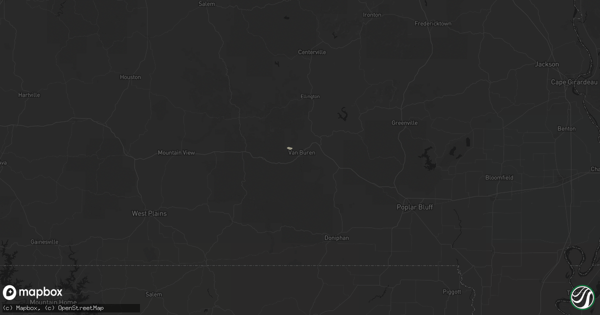 Hail map in Van Buren, MO on September 21, 2026