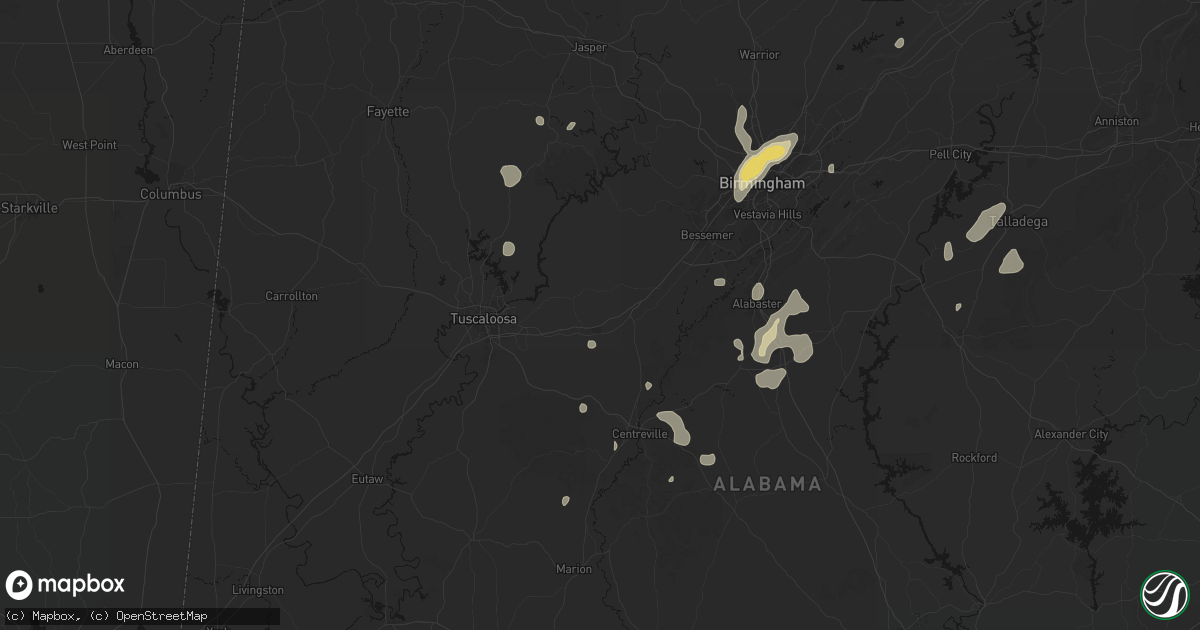 Hail map in Vance, AL on September 21, 2026