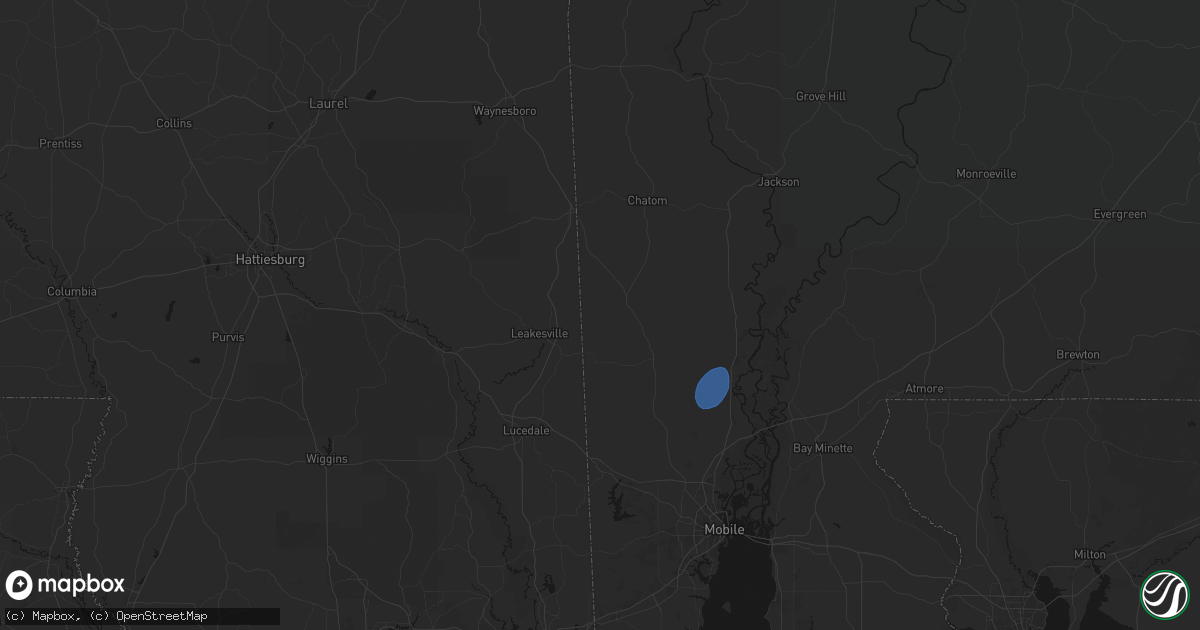 Hail map in Vinegar Bend, AL on September 21, 2026