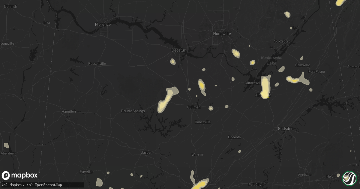 Hail map in Vinemont, AL on September 21, 2026