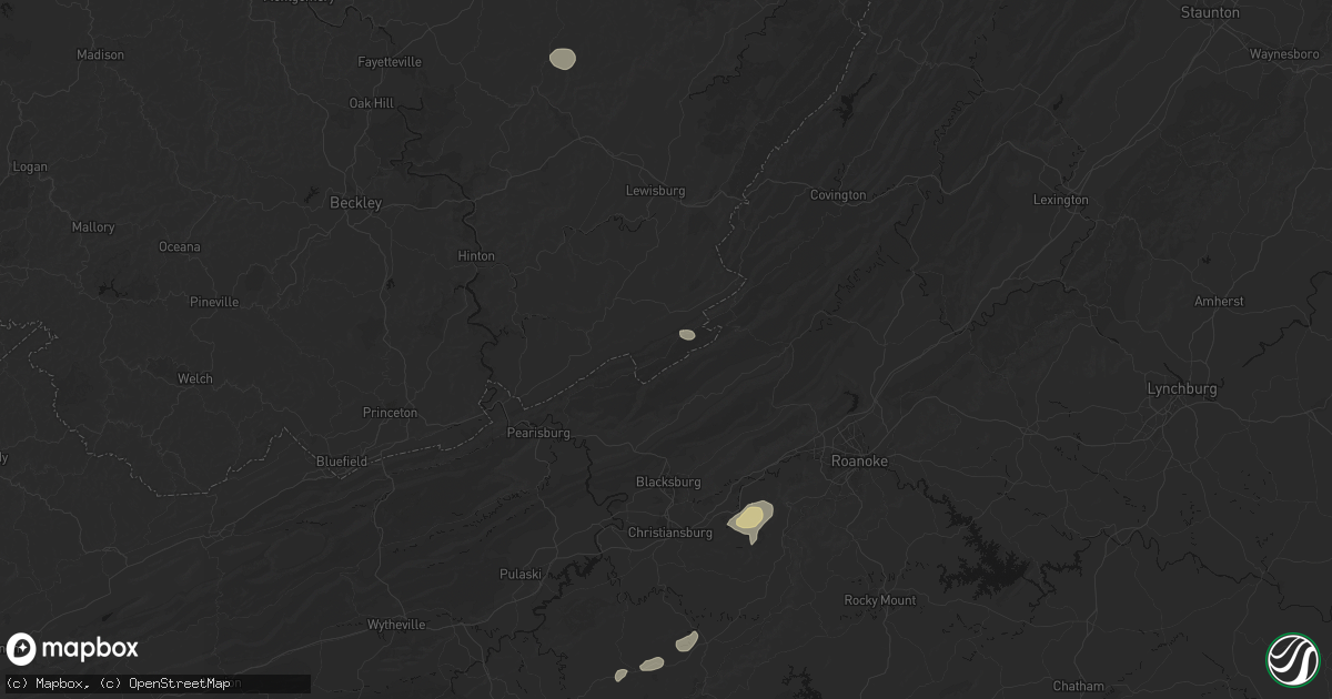 Hail map in Waiteville, WV on September 21, 2026