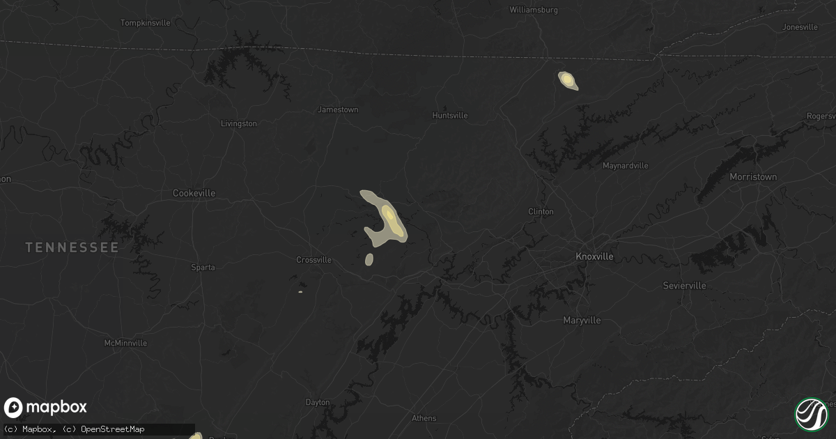 Hail map in Wartburg, TN on September 21, 2026