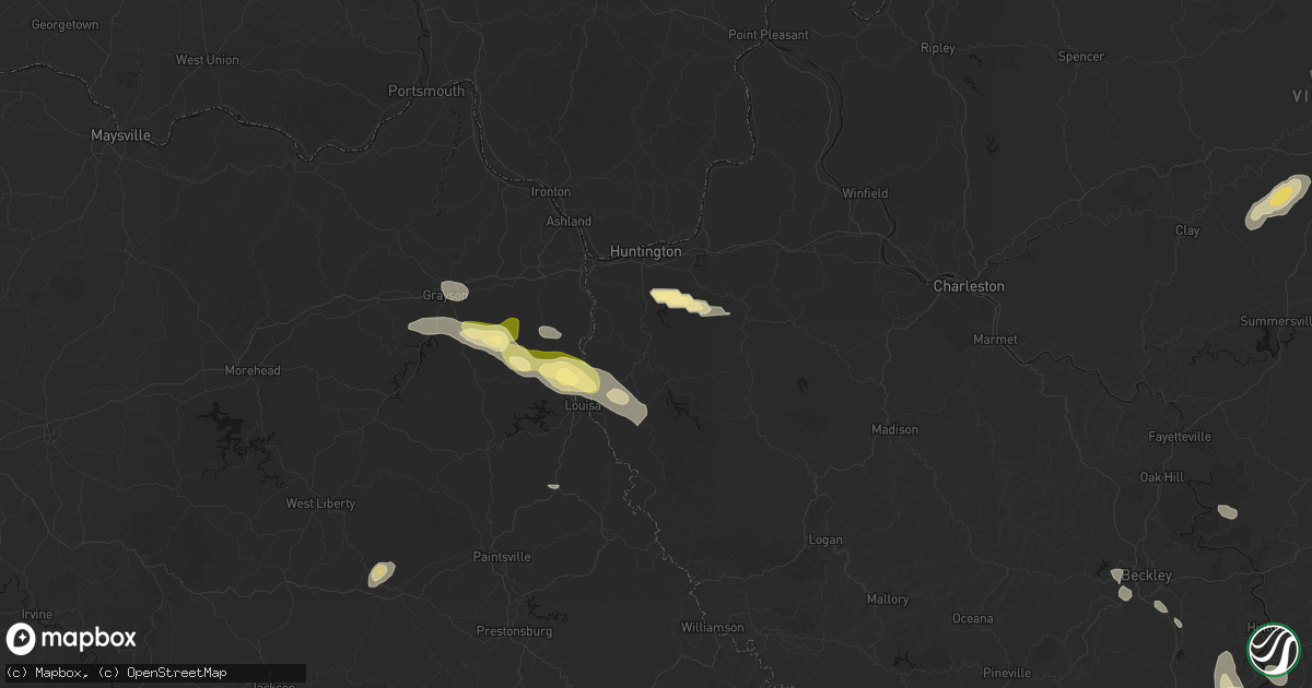 Hail map in Wayne, WV on September 21, 2026