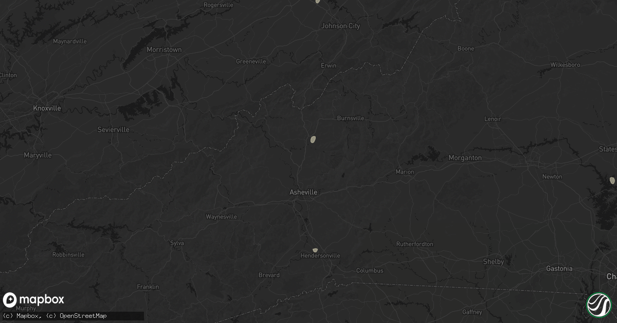 Hail map in Weaverville, NC on September 21, 2026
