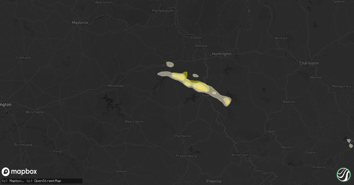 Hail map in Webbville, KY on September 21, 2026