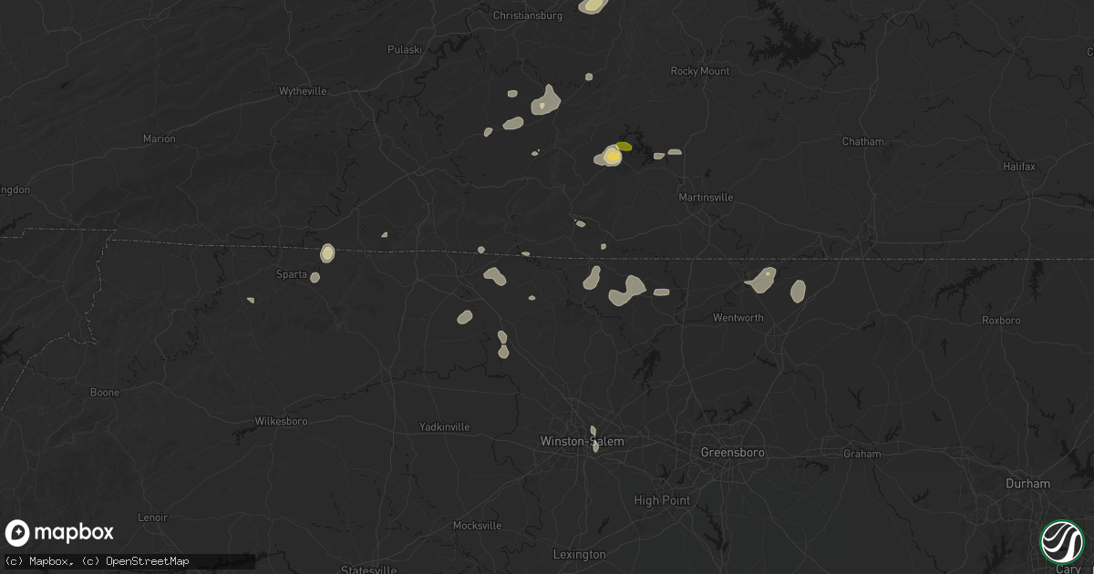 Hail map in Westfield, NC on September 21, 2026