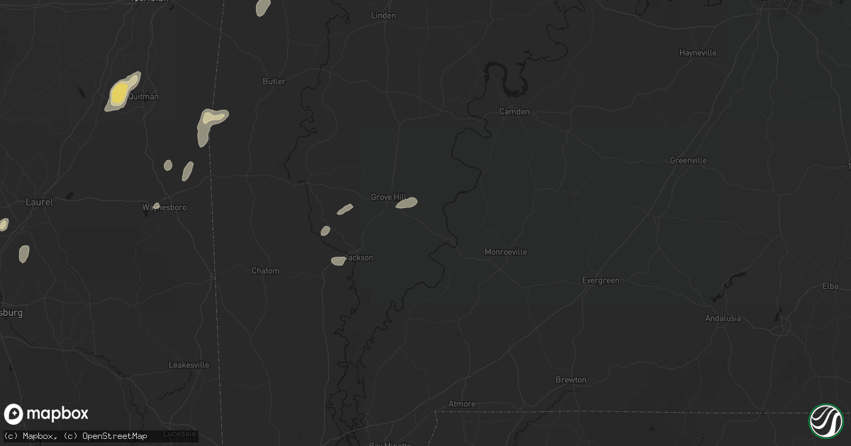 Hail map in Whatley, AL on September 21, 2026
