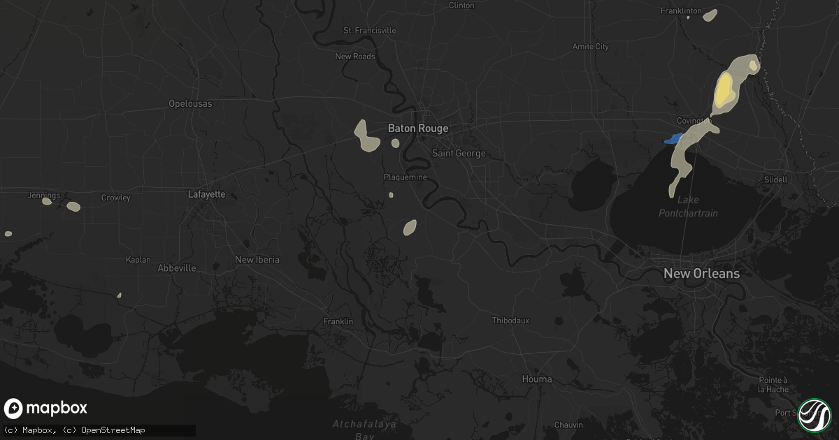 Hail map in White Castle, LA on September 21, 2026