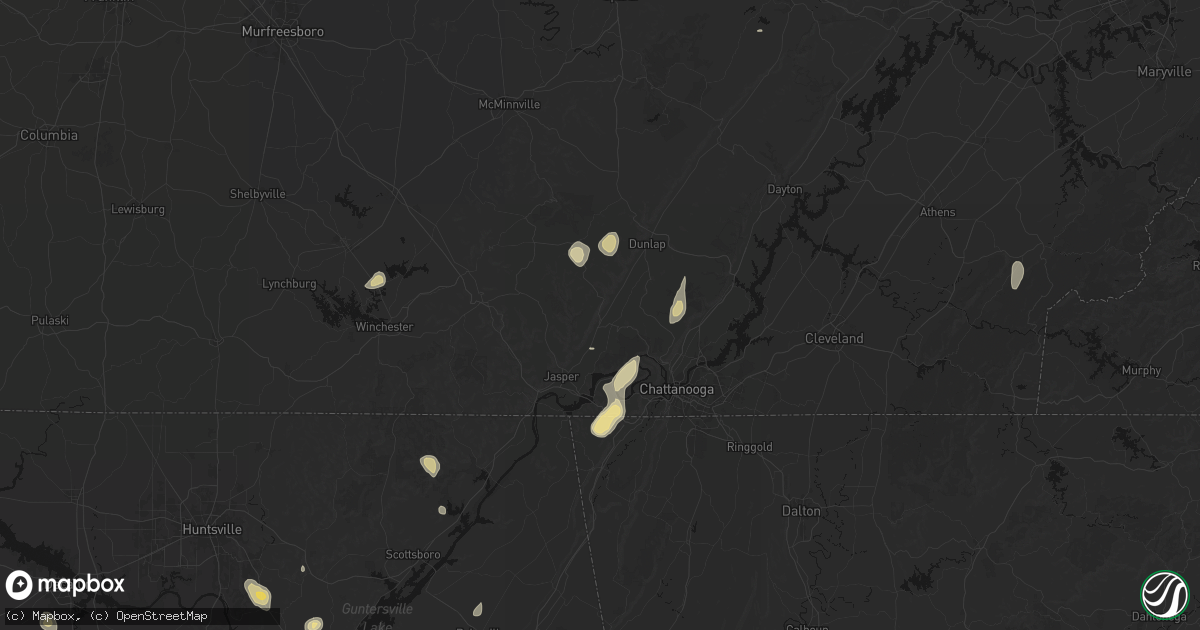 Hail map in Whitwell, TN on September 21, 2026