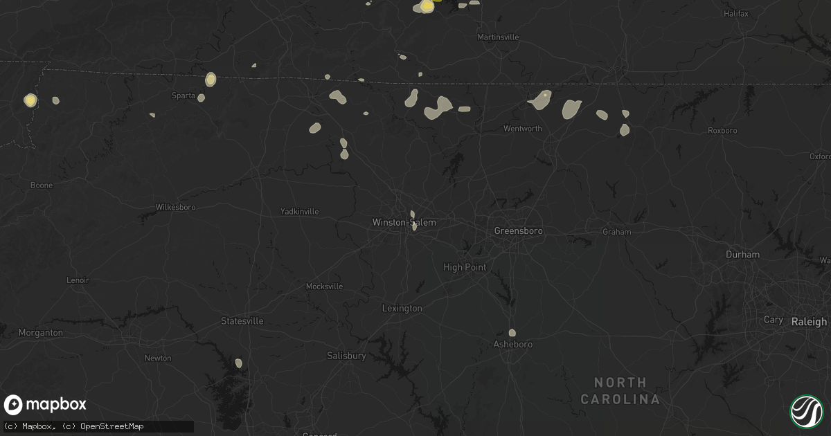Hail map in Winston Salem, NC on September 21, 2026