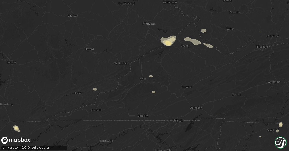 Hail map in Wise, VA on September 21, 2026