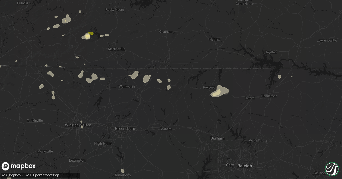 Hail map in Yanceyville, NC on September 21, 2026