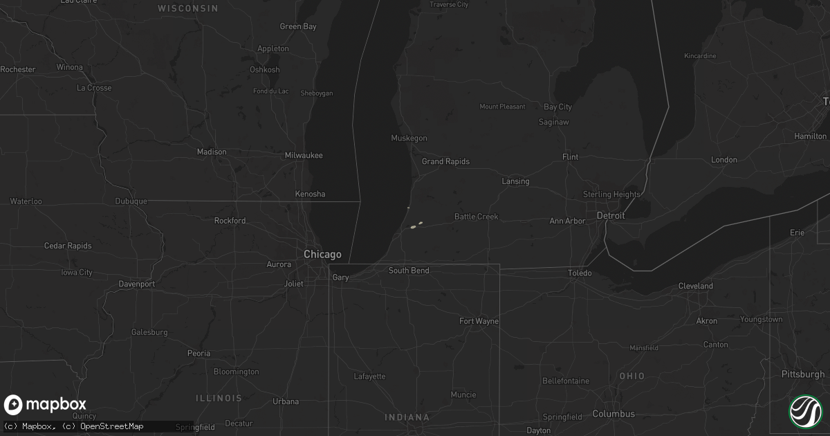Hail map in Michigan on September 22, 2012