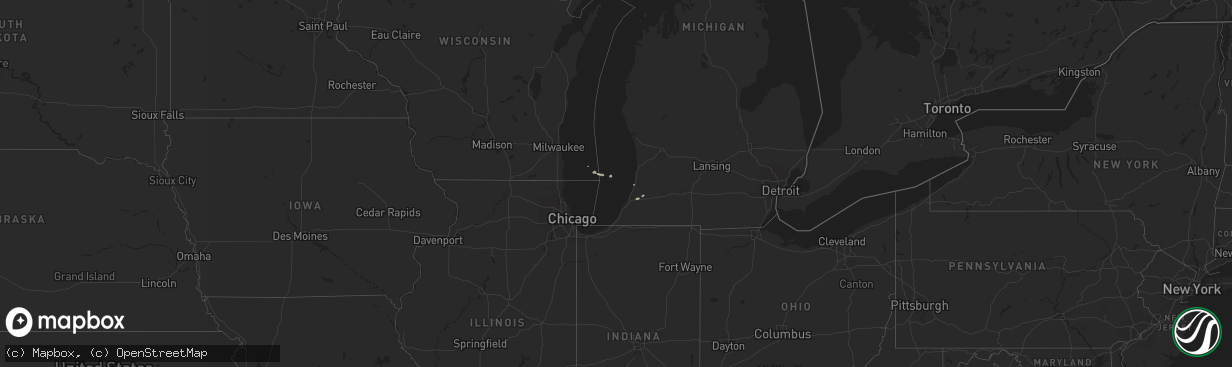 Hail map on September 22, 2012