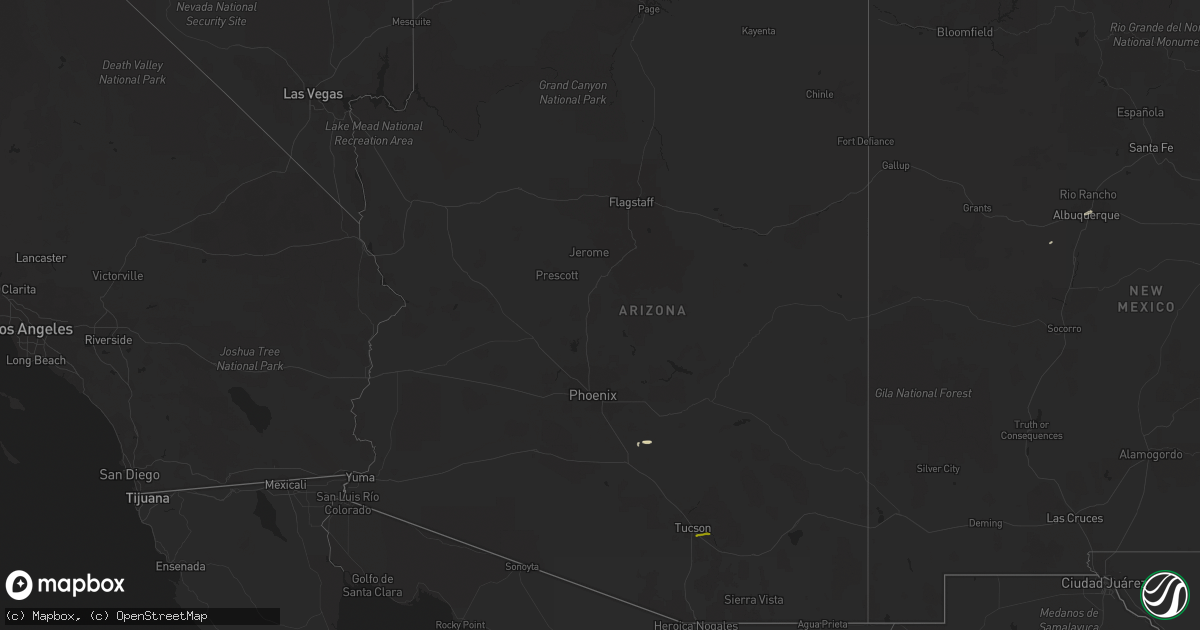Hail map in Arizona on September 22, 2015
