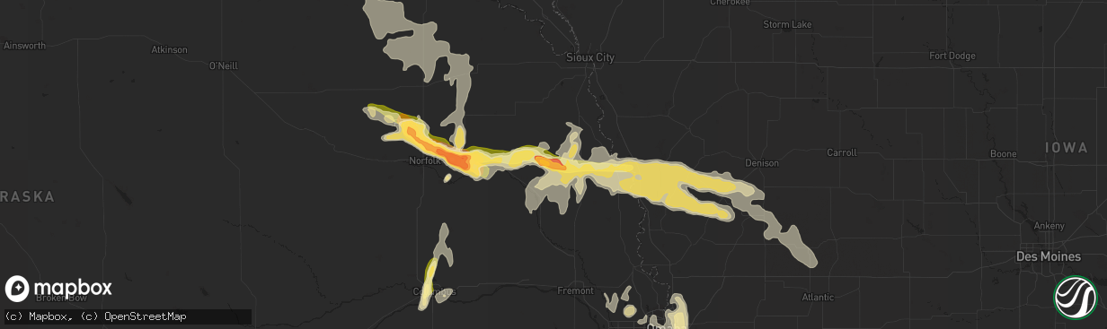 Hail map in Bancroft, NE on September 22, 2015