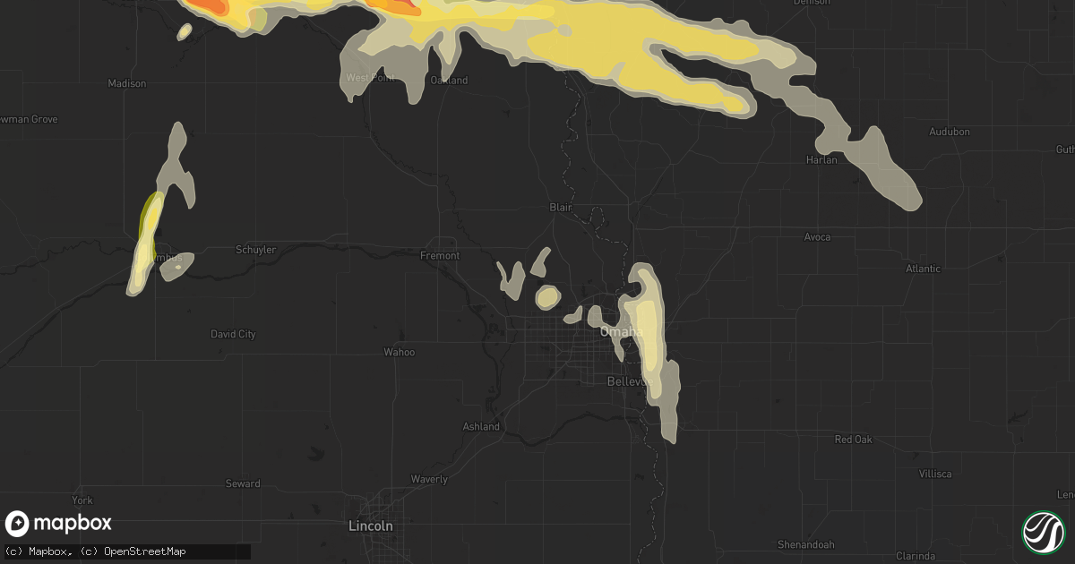 Hail map in Bennington, NE on September 22, 2015