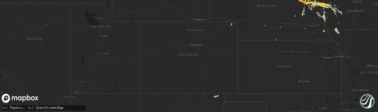 Hail map in Colorado on September 22, 2015